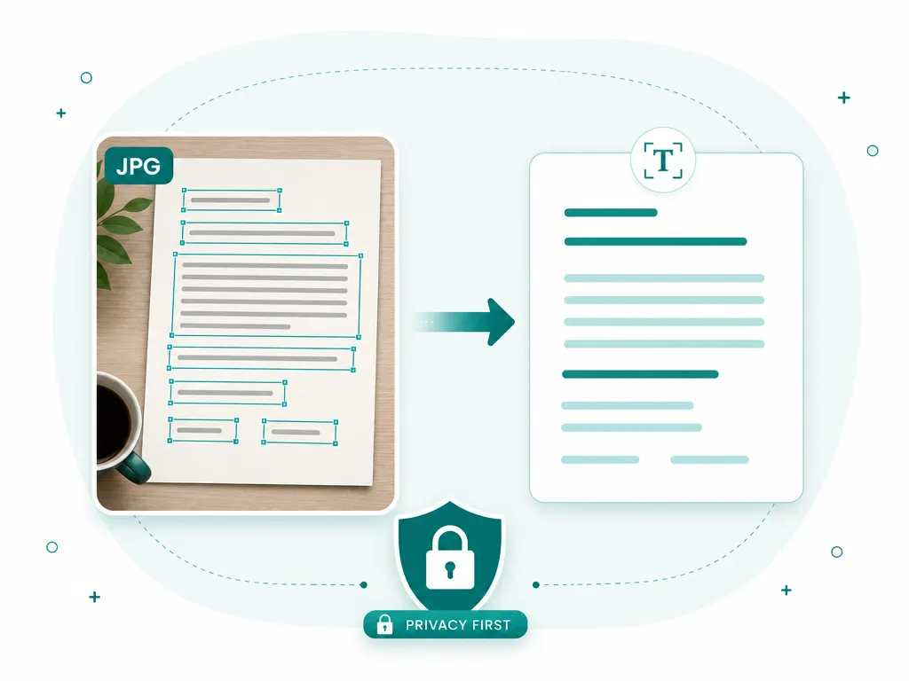 JPG to Text: an example converted to editable text on-device with SafeOCR
