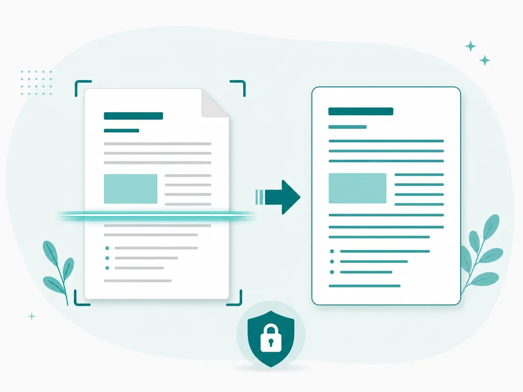 Scan to Text: an example converted to editable text on-device with SafeOCR