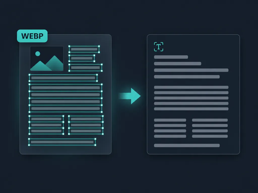 WEBP to Text: an example converted to editable text on-device with SafeOCR