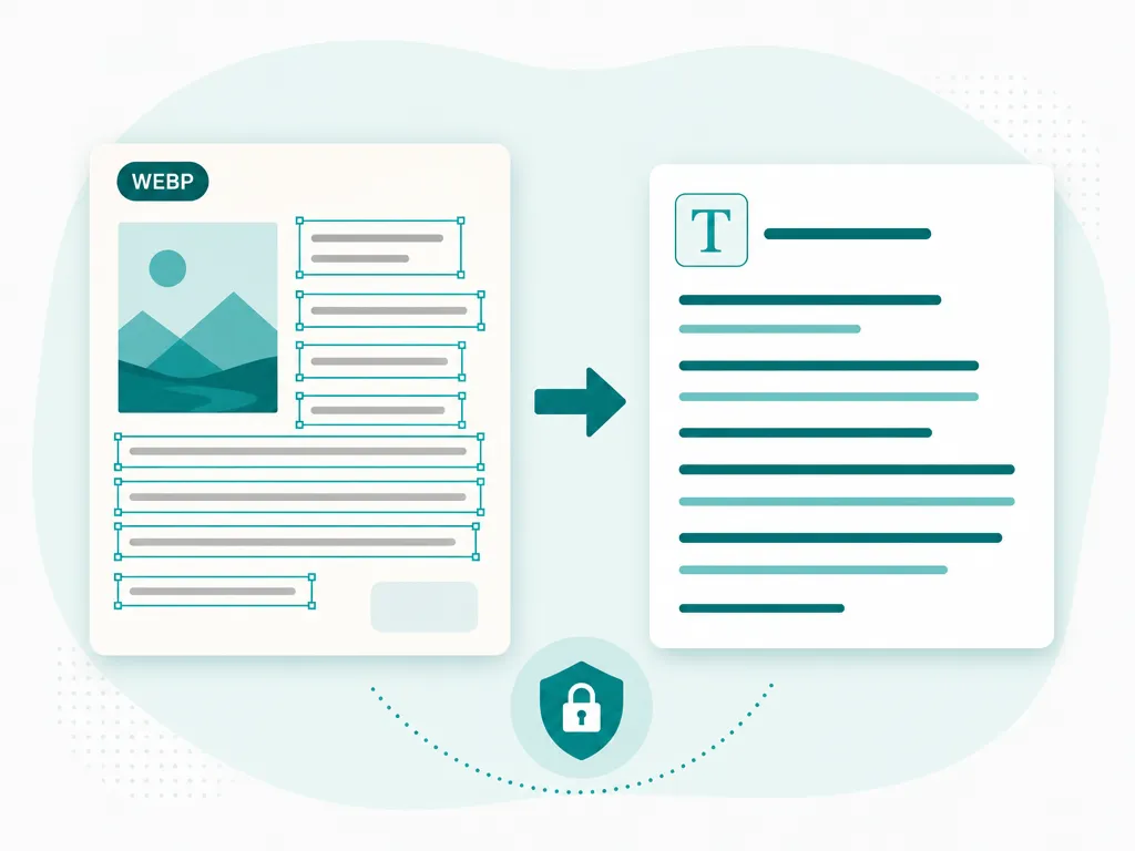 WEBP to Text: an example converted to editable text on-device with SafeOCR