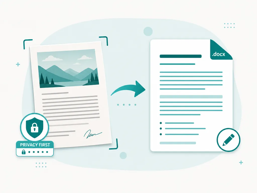 Imagen a Word: un ejemplo convertido a texto editable en el dispositivo con SafeOCR