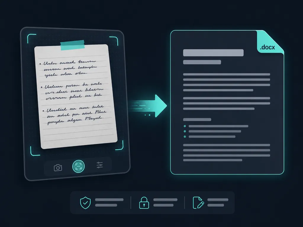 Imagem para Word: um exemplo convertido em texto editável no dispositivo com SafeOCR